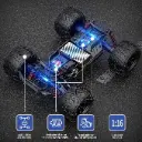 Remote Control Car 1:16, High Speed 40 km/h, 2.4 GHz, 4 WD, Radio-Controlled Monster Truck, Toy for Teenagers Aged 12 and over, 55 Minutes Playtime, Range 50 m, Radio-controlled car. (red)