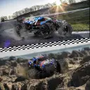 Remote Control Car 1:16, High Speed 40 km/h, 2.4 GHz, 4 WD, Radio-Controlled Monster Truck, Toy for Teenagers Aged 12 and over, 55 Minutes Playtime, Range 50 m, Radio-controlled car. (red)