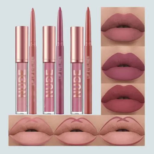 💋 Nibergo Waterproof Matte Lip Kit – 6 Pieces